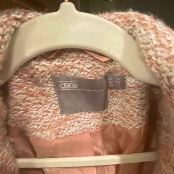 Asos Pink Texture Coat - Picture 6 of 7